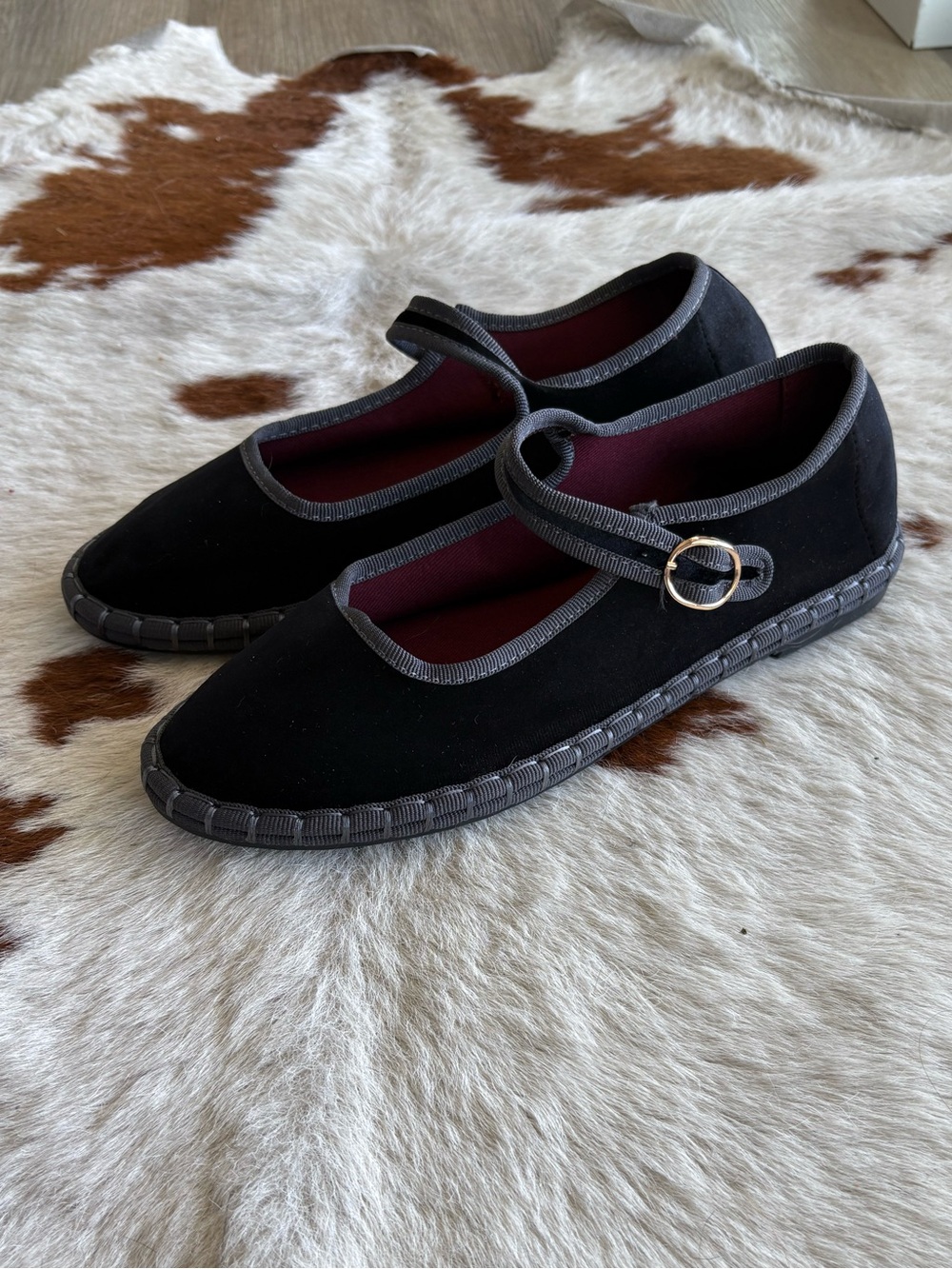 Black Mary Jane Flats with Buckle Strap